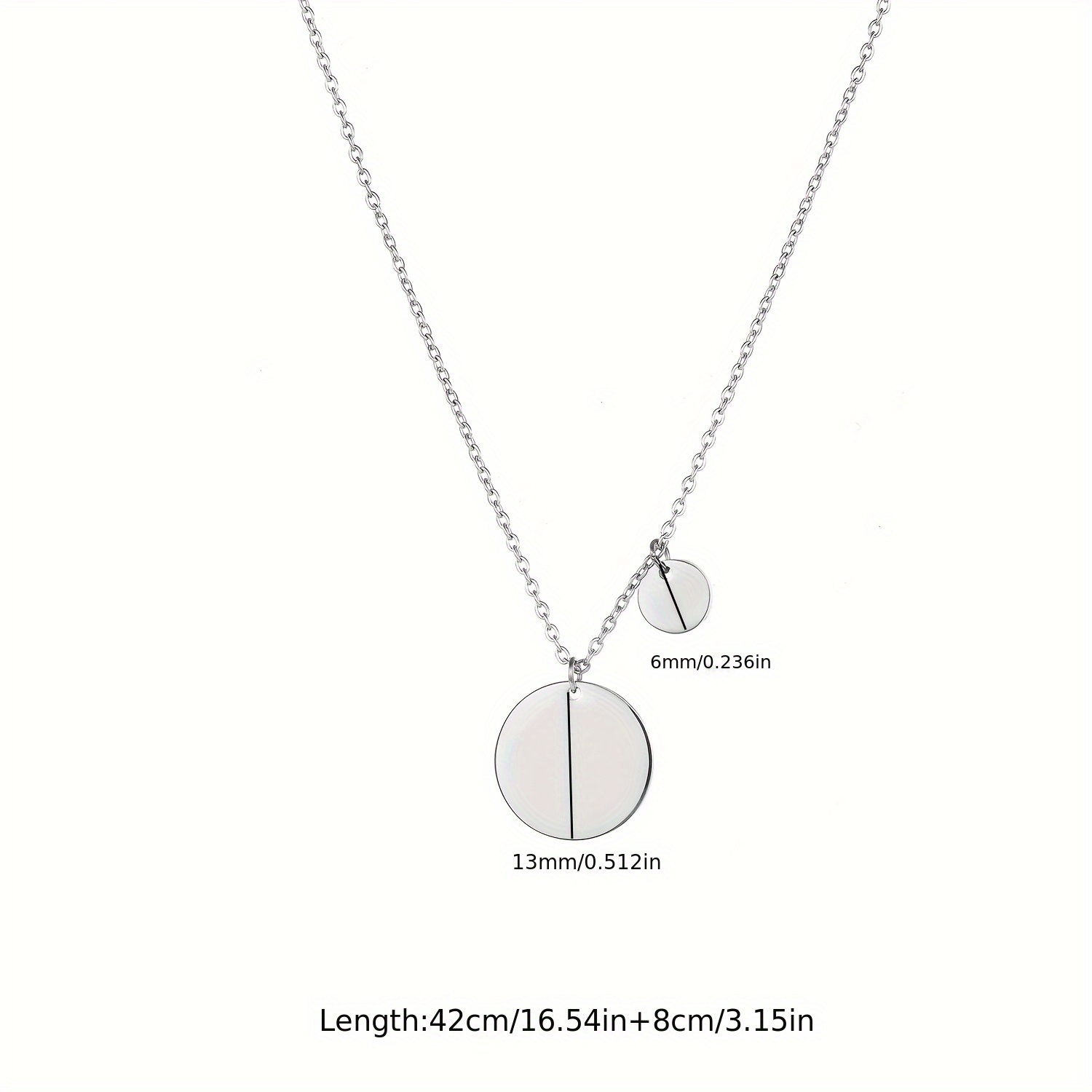 Vintage Boho Style Stainless Steel Necklace with Round Pendant